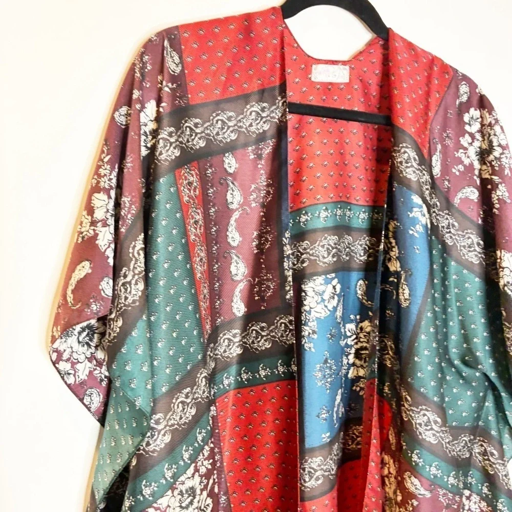 Free People | Mon Cheri Silky Patchwork Kimono